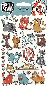 Купить Наклейки-тату переводные "Смешные коты" — Фото №1