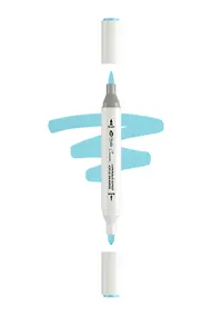 Купить Маркер акриловый "Сонет" небесно-голубой, двусторонний, перо кисть/пуля — Фото №1