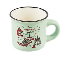 Купить Кружка Это Нижний Новгород, детка (100мл) (зеленая) (фарфор под эмаль) (065-9-76D) — Фото №1