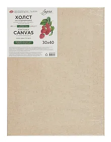 Купить Холст на подрамнике 30*40 "Ладога" прозр.акрил.грунт, 280г/м2, 55% лён, 45% хлопок, мелкозернистый — Фото №1