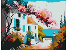 Купить Картина по номерам на подрамнике "Домик у моря" (17х22) — Фото №1