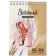 Купить Скетчбук А6 40л 48л "Выбор стиля" белый офсет, крафт. бумага 80г/м2, карт.обл., гребень — Фото №1