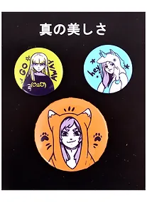 Купить Набор значков Комиксы Девушки (металл) (2 шт 25мм, 1 шт 38мм) — Фото №1