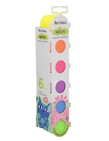 Купить Краски гуашевые 5 цветов, неон, подвес, Art idea — Фото №1