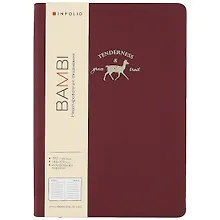 Купить Ежедневник недат. А5 96л "Bambi" бордовый, иск.кожа, интегр.переплет, тонир.блок, ляссе — Фото №1