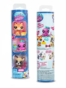 Купить Игровой набор Littlest Pet Shop, "Три друга Веселый пир", 3 фигурки Кошка Осьминог и Французский бульдог, подарочный туба, 4+ — Фото №1