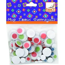 Купить ACTION! Fancy Глаза декоративные цветные ассорти, 100 шт., в блист. FD020008 — Фото №1