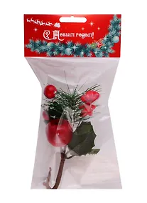 Купить КТ Рождественский букетик с яблочком  в пакете с хедером — Фото №1