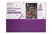 Купить Кристальная (алмазная) мозаика  "ФРЕЯ" ALPD-316 на подрамнике "Енот в цветах" 30 х 40 см — Фото №1