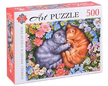 Купить Artpuzzle. Пазл. 500 элементов "Спящие котята в цветах" — Фото №1