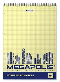 Купить Блокнот А4 80л кл. "MEGAPOLIS Yellow Concept" на спирали, ErichKrause — Фото №1