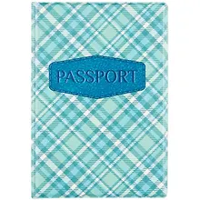 Купить Обложка для паспорта Шотландская клетка (зеленая) (ПВХ бокс) (ОП2021-260) — Фото №1