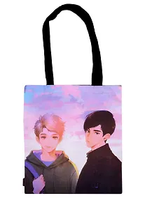 Купить Сумка-шоппер Аниме Синтонимы Два друга и облака (цветн) (Медина Мирай) (текстиль) (40х32) — Фото №1