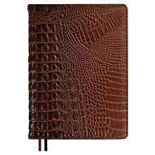 Купить Ежедневник недат. А5+ 160л 175*245 "Аллигатор" коричневый, кожзам, тв.переплет, обл.поролон, блинтовое тиснение, офсет, ляссе, подар.упаковка — Фото №1