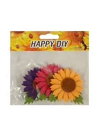 Купить Набор из фетра Подсолнухи с коричневым центром (11051903) (3 шт) — Фото №1