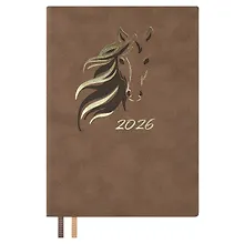 Купить Ежедневник датированный 2026 год, А5, 176 листов, "Замша", бежевый — Фото №1