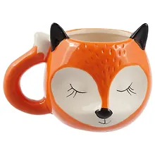 Купить Кружка с ушками Лисичка спящая (керамика) (300мл) (12-06641-1802) — Фото №1