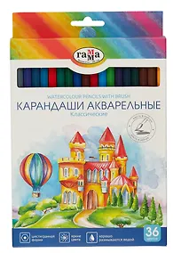 Купить Карандаши акварельные 36цв "Классические" с кистью, к/к, Гамма — Фото №1