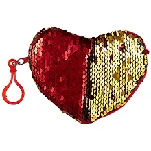 Купить Кошелек с пайетками на молнии Сердце (11см) (текстиль) — Фото №1