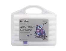 Купить Маркеры акриловые, 12 цветов, пулевидный наконечник, Art idea — Фото №1