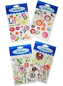 Купить 3D-стикер цветы, на карточке с подвесом, 6 видов (11-21984-B1) — Фото №1