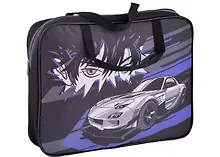 Купить Папка для тетрадей А4 "Аниме с тачкой" текстиль, ручки, молния сверху — Фото №1