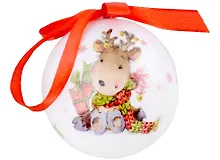 Купить Елочный шар НГ Олень (пластик) (7,5 см) (ПВХ Бокс) — Фото №1