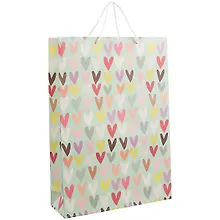 Купить Пакет А3 45*32*10 "Разноцветные сердца.Basic" нейтр., бум.мат.ламинат — Фото №1