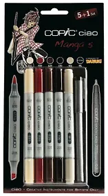 Купить Набор маркеров Copic Ciao "Манга 5", 5 цветов + мультилинер 0.3 мм — Фото №1