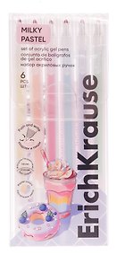 Купить Ручки гелевые 06цв "Milky Pastel" 1,0мм, блист., ErichKrause — Фото №1