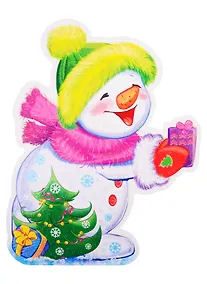 Купить Плакат вырубной А4 "Снеговик" — Фото №1