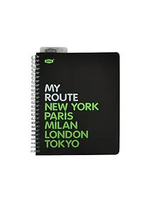 Купить Тетрадь в клетку Stila, My Route, 96 листов, черно-зеленая — Фото №1