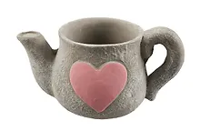Купить Кашпо Леечка с сердцем (керамика) (12х6) (12-06650-202306-101) — Фото №1