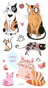 Купить Тату "Котики", (6х10,5см) — Фото №1