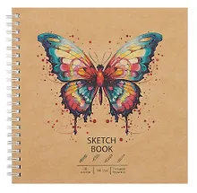 Купить Скетчбук 190*190 30л "DRAFT and CRAFT. Butterfly", 180г/м2, обложка крафт картон, евроспираль — Фото №1