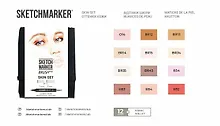 Купить Набор маркеров SKETCHMARKER BRUSH Skin Set 12шт оттенки кожи + сумка органайзер — Фото №1
