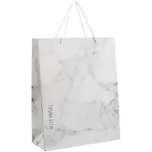 Купить Пакет А4 32*26*10 "Серый мрамор" нейтр., бум.мат.ламинат — Фото №1