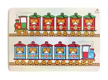 Купить Игрушка, Развивающая игрушка: Рамка-вкладка Паравозик IG0119 — Фото №1