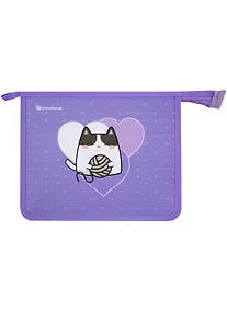Купить Папка для тетрадей А5 "MEOW POWER" 235*190*50, пластик, молния сверху — Фото №1