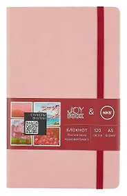 Купить Книга для записей А5 120л тчк. "Joy Book. Pink flower feat. NKS" иск.кожа, тв.переплет, ляссе, резинка, наклейки, инд.уп. — Фото №1