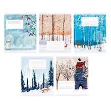 Купить Тетрадь в клетку Listoff, "Зимний пейзаж (Универсальная плашка)", 24 листа, в ассортименте — Фото №1