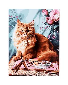 Купить Картина по номерам LORI "Кот-художник", холст на подрамнике 30х40 см — Фото №1