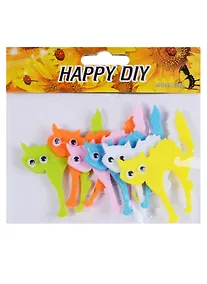 Купить Набор из фетра Коты с хвостом вверх, 6шт  (пакет с хед)(211-5) — Фото №1