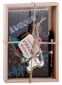Купить Набор канцелярский «Kuromi. Черный» (ручка шариковая автоматическая, блокнот А5 60 листов), в подарочной упаковке, Centrum — Фото №1