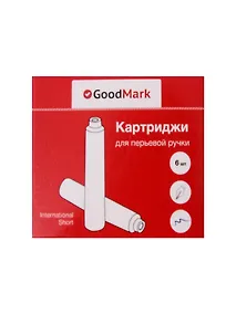 Купить Картриджи для перьевой ручки 6 штук, синие, Goodmark — Фото №1