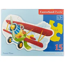 Купить Пазл Castorland Забавный самолет 15 деталей Размер собранной картинки: 23*16,5 см. — Фото №1