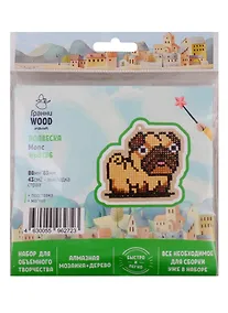 Купить Набор для объемного творчества "Гранни Wood" Алмазная мозаика Подвеска Мопс (Wp0186) (88х83) (упаковка) — Фото №1