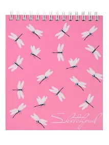 Купить Альбом для эскизов, Скетчпад Феникс+ 60л., А6 Стрекозы обложка 7БЦ под матовой пленкой,на спирал — Фото №1