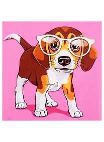 Купить Набор д/творчества Рыжий кот Холст с красками 20х20см по номерам. (14 цв.) Серьезная собачка ХК-3642 — Фото №1