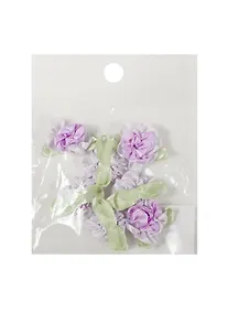Купить Пришивные розочки с листиками 3 см. сиреневые (7шт)(пакет) (11-01031-1-1) — Фото №1